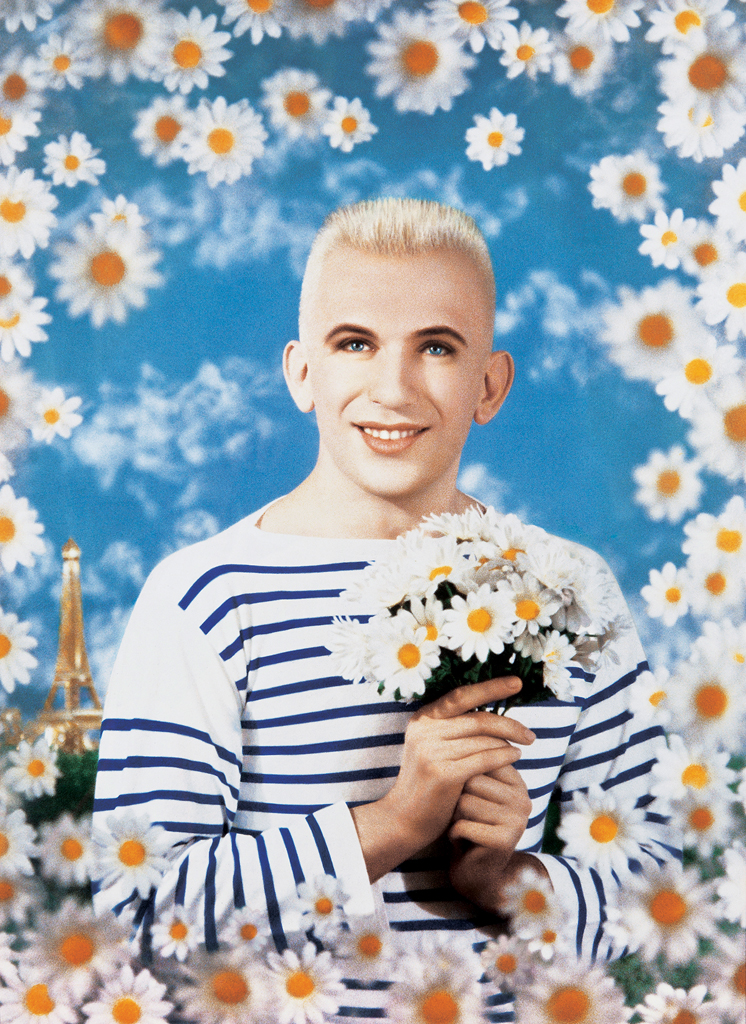 PIERRE ET GILLES JEAN PAUL GAULTIER, 1990 COMMANDE SPE?CIALE POUR ILLUSTRER LA COUVERTURE DU ROMAN-PHOTO AUTOBIO- GRAPHIQUE A? NOUS DEUX LA MODE PHOTOGRAPHIE PEINTE, ENCADRE?E PAR LES ARTISTES