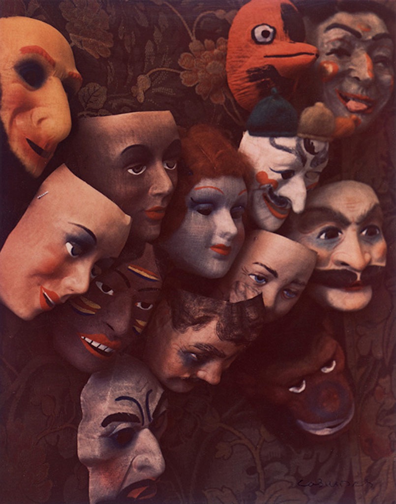 Masks, Boston, 1966 Dye transfer print 8 x 6 3/4 in. (20.3 x 17.1 cm) © Marie Cosindas