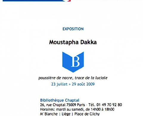 Exposition Moustapha Dakka Poussière de nacre, trace de la luciole