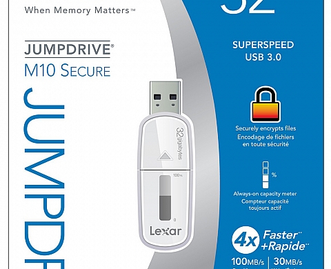 Clé USB 3.0 Lexar JumpDrive M10 Secure : cryptage avancé