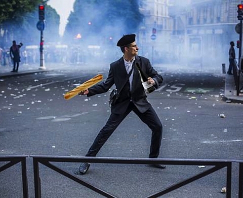 Photos détournées d'un manifestant pro-palestinien 