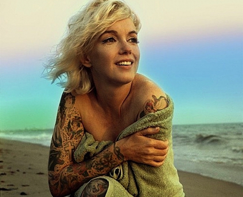 Marylin Monroe... tatouée comme un biker !