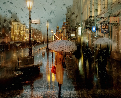 Saint-Pétersbourg photographié sous la pluie 