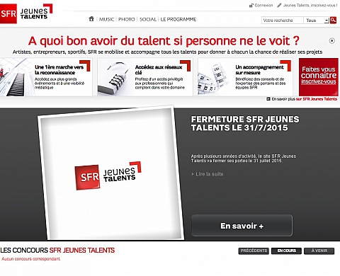 Fermeture du site « SFR jeunes talents »