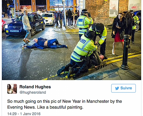 Une photo du Nouvel an à Manchester comparée à de l'art