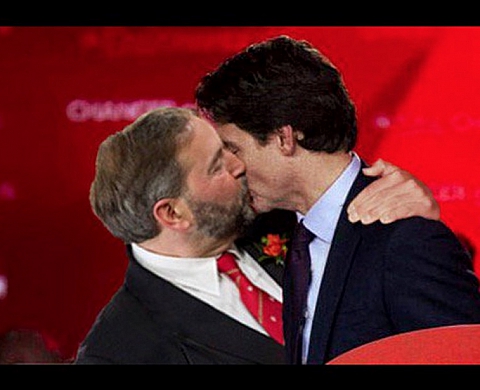 L'image de Trudeau embrassant son opposant est fausse !