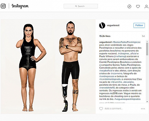 De faux handicapés pour la campagne Vogue Brésil