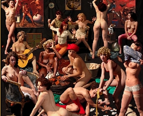 Anton Solomoukha - Le petit chaperon rouge visite le Louvre